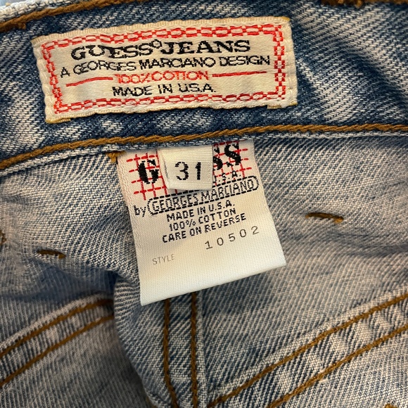 VINTAGE GUESS JEANS GEORGES MARCIANO DENIM JEAN SKIRT SIZE 31 USA - Picture 8 of 9